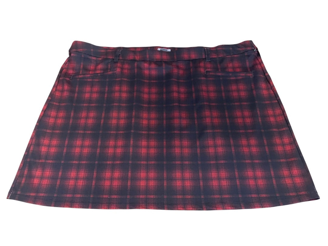 3X Maurices Stretch Plaid Skirt Pockets Red & Black New
