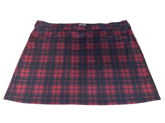 3X Maurices Stretch Plaid Skirt Pockets Red & Black New