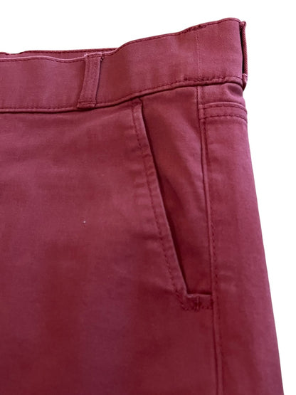 Size 6 Gloria Vanderbilt Womens Pull On Wide Leg Stretch Pants Burgundy