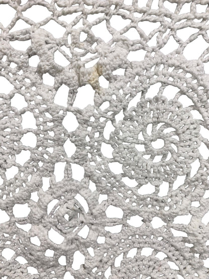 White Crochet Handmade Tablecloth Table Linen 35 Inches Square