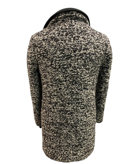 Size 2 J.Crew Womens Lodge Coat Jacket Boucle Black White H2632