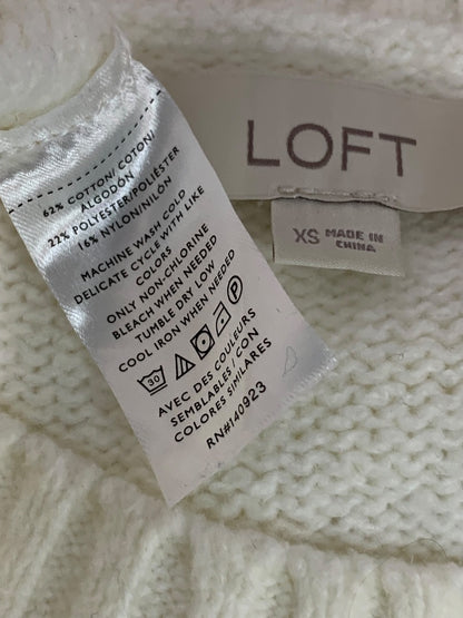 XS Loft Womens Off White Sweater Pullover Crew Neck Soft