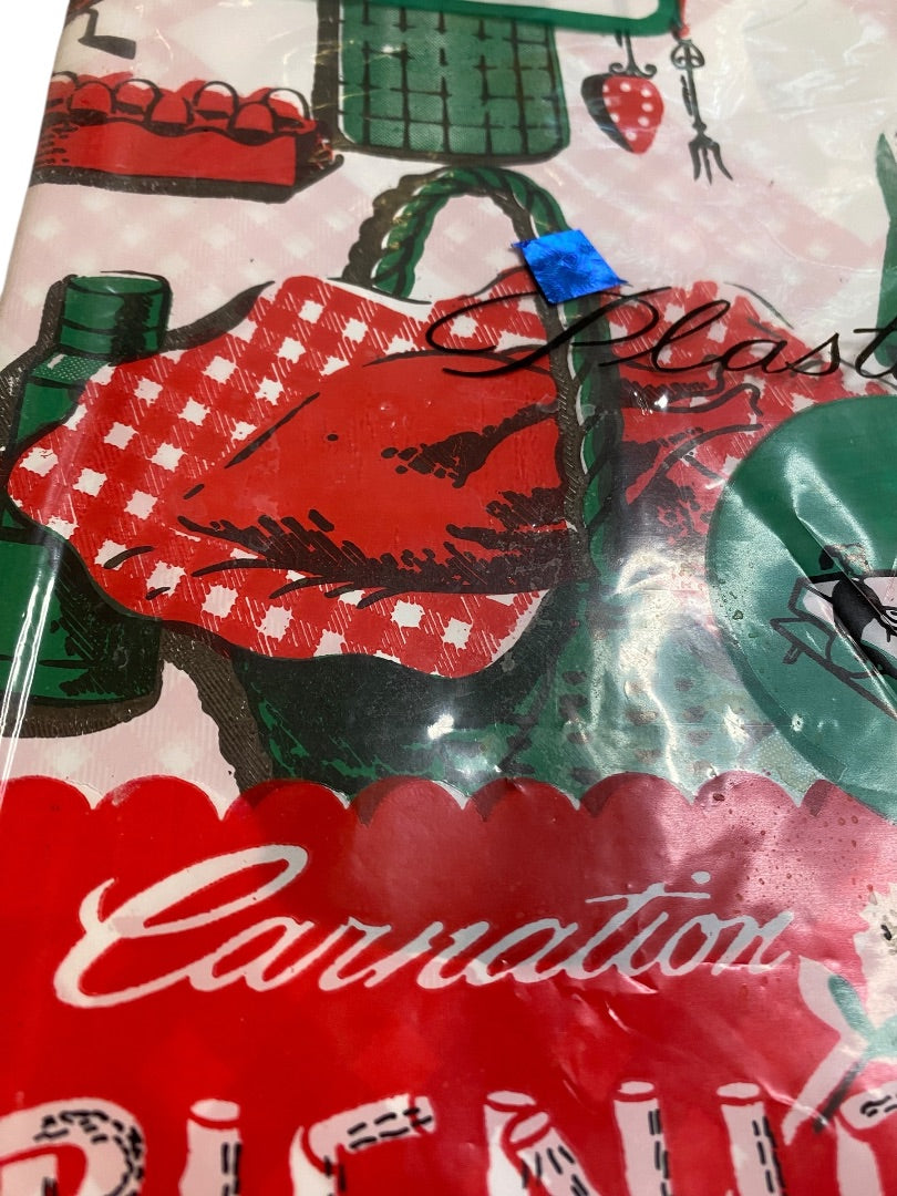 Vintage Picnic Table Cover New Old Stock 54" x 72" Plastic Bar-b-ques
