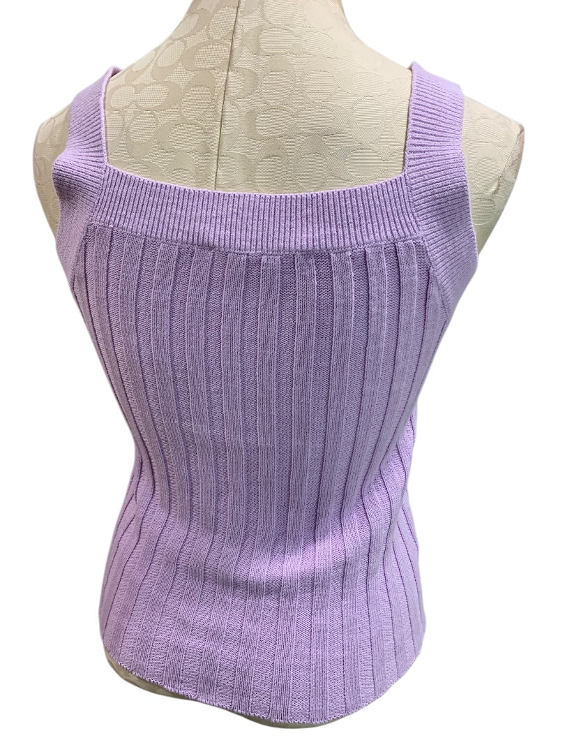 XS Loft Womens Lavender Sweater Ribbed Sleeveless