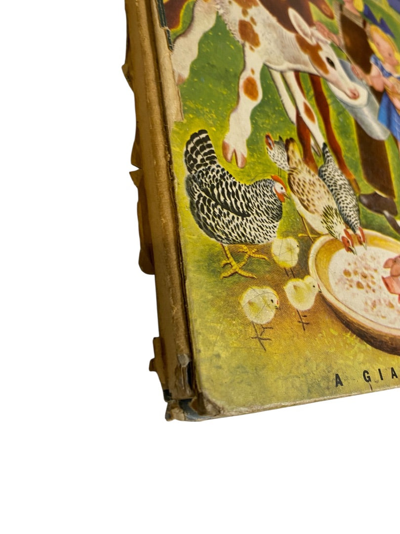 Vintage Scrap Junk Journal Ephemera Book Farm Stories Giant Golden Book