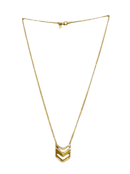 Vintage J.Crew Chevron Goldtone Rhinestone Necklace Art Deco Style