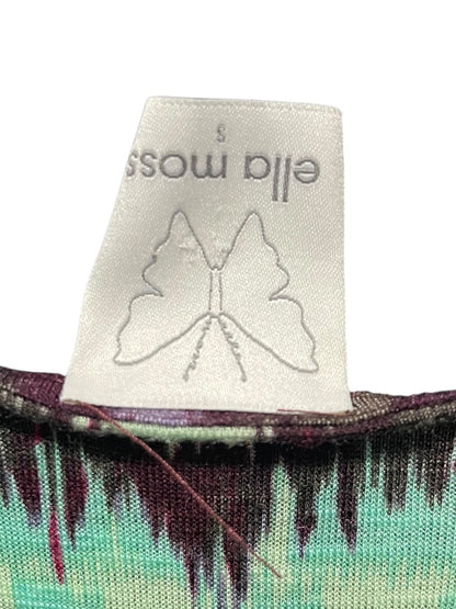 Small Ella Moss Cold Shoulder Flutter Sleeve Patterened Womens Top