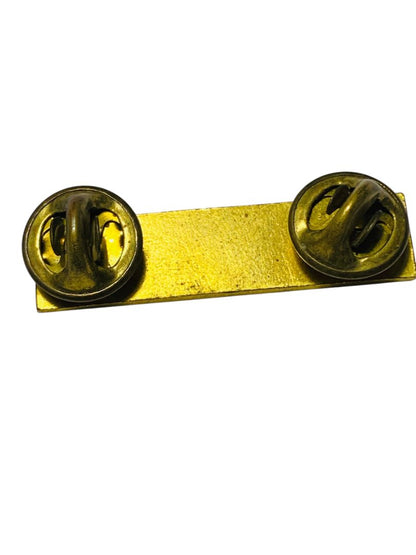 Vintage Bar Pin Coordinator Blue Goldtone 1.5" Double Butterfly Back