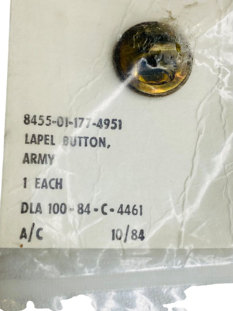 Vintage Army Lapel Button .5" New Old Stock