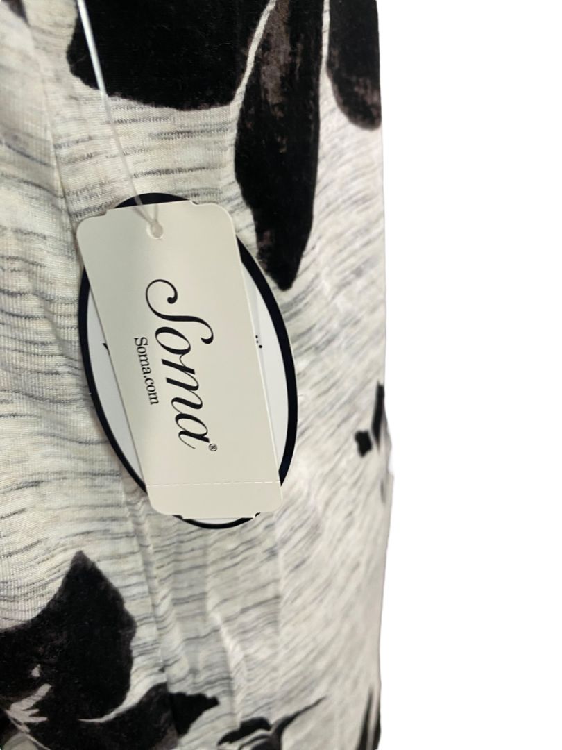 Medium Soma Womens New Tunic Tee Tshirt Super Soft Floral V-Neck