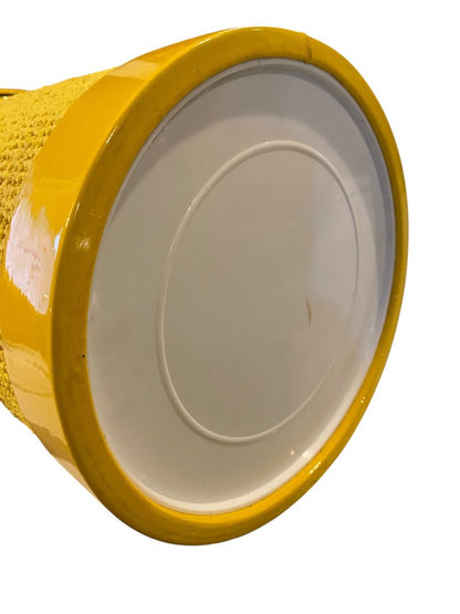 Yellow 1960s Ice Bucket Insulated Spongy Mesh Covering Acrylic