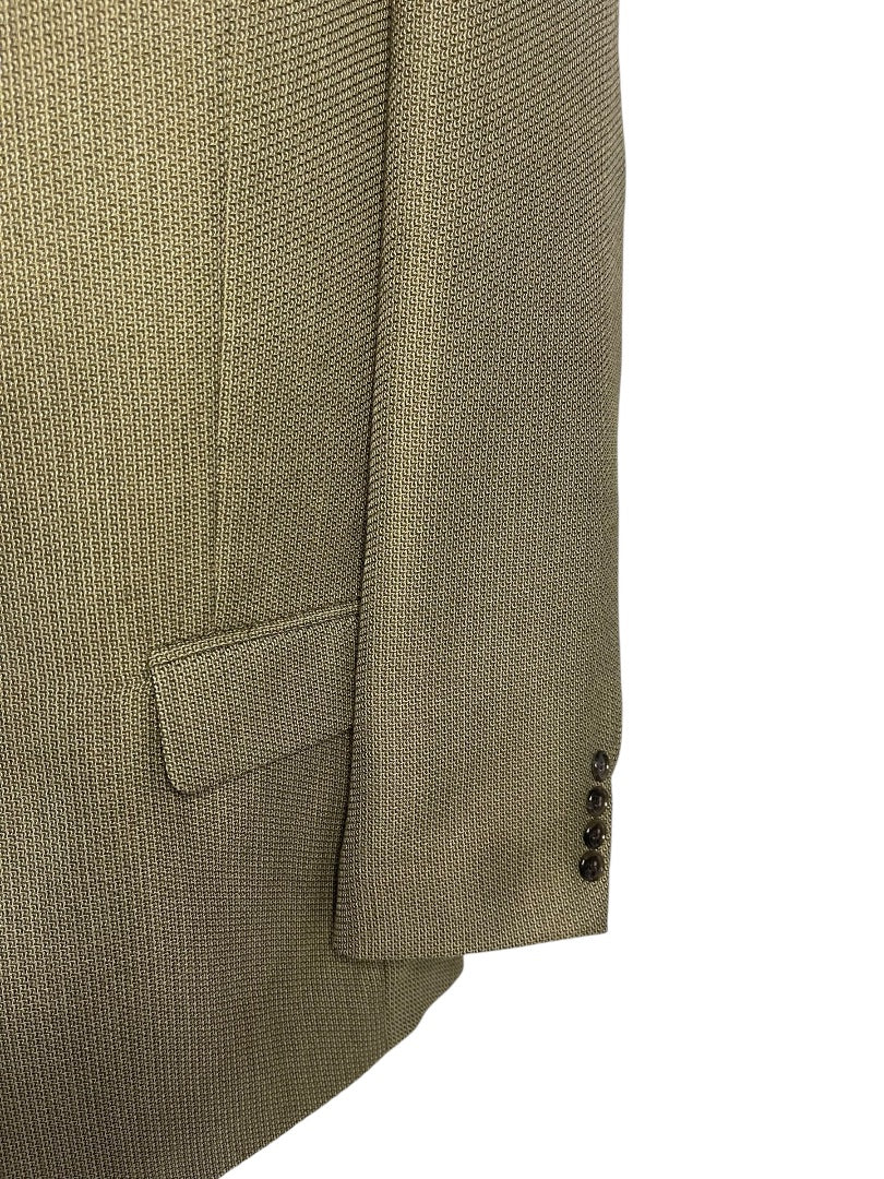 Size 46R Haggar Collections 2 Button Mens Sport Coat Olive Wool Blend