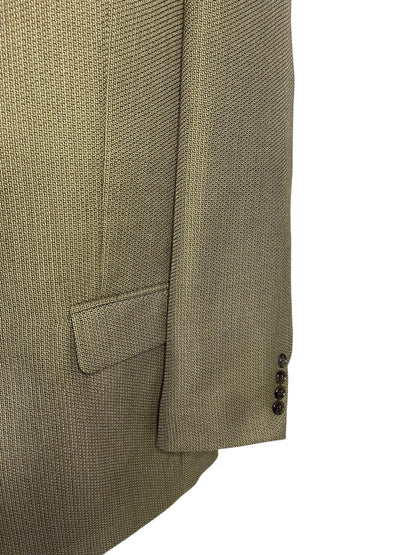 Size 46R Haggar Collections 2 Button Mens Sport Coat Olive Wool Blend