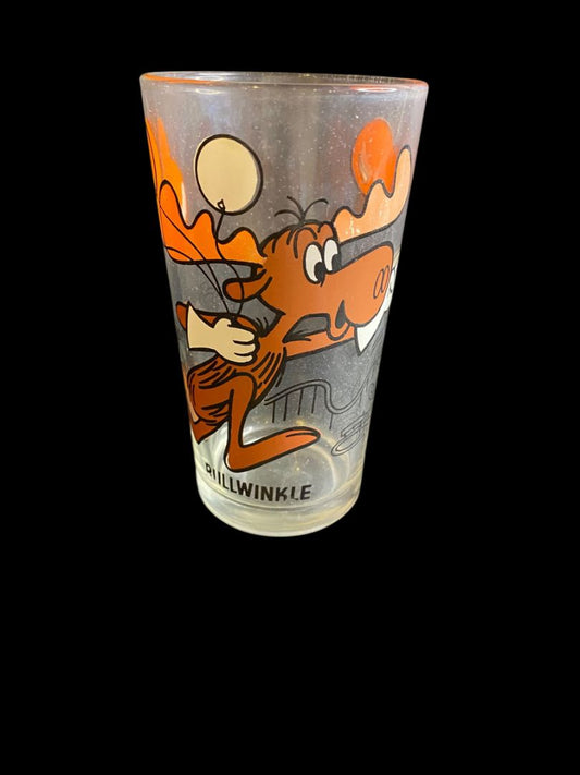 Vintage 1970s Pepsi Collector Series P.A.T-Ward Bullwinkle Drinking glass
