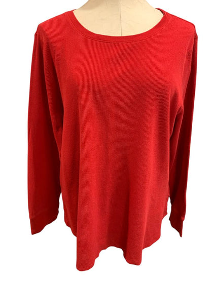 Size 2X Old Navy Plus Womens Red Thermal Shirt Pullover Crewneck