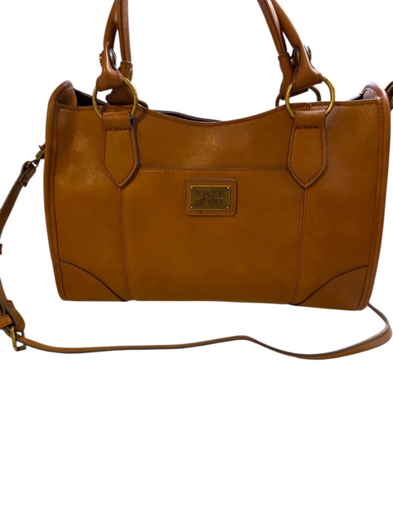 Frye & Co Brown Vegan Leather Satchel Hanbag Removable Shoulder Strap