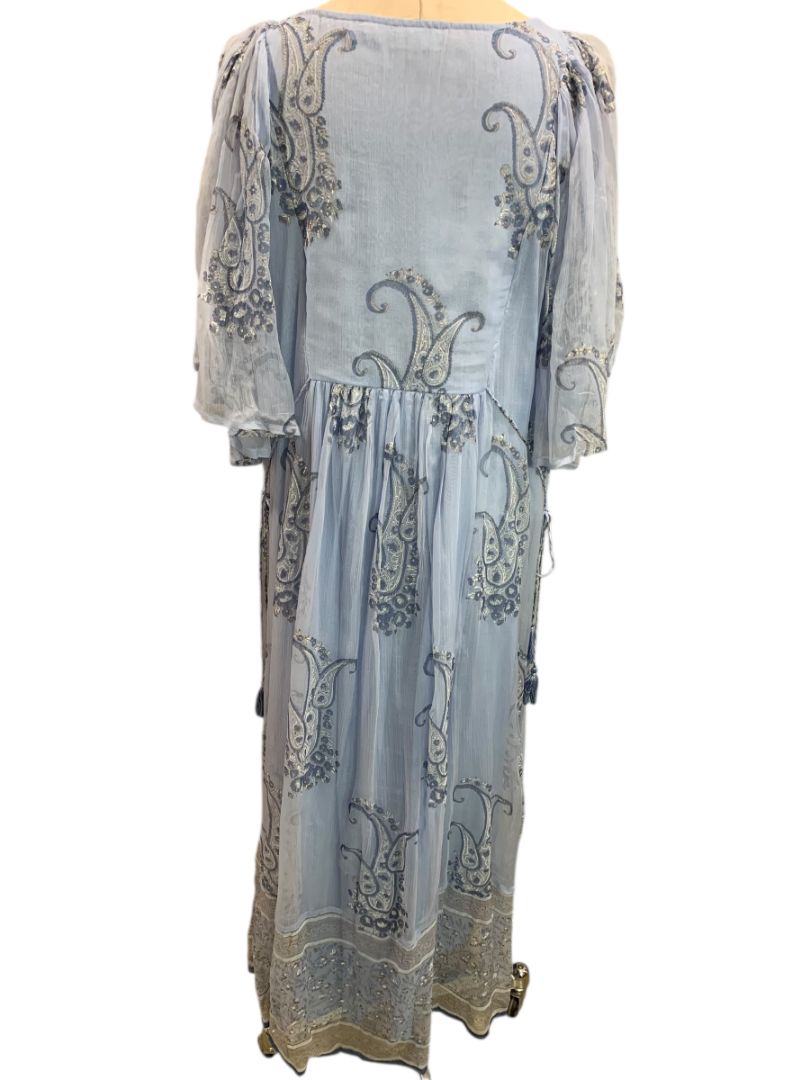 Size XXL Novica Blue Printed Elegant Entrance New Embellished Sequin