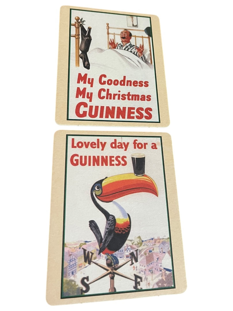 Set of 15 Guinness Cardboard Double Sided Coasters Vintage Advertisements 4.5" x 3.5"