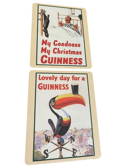 Set of 15 Guinness Cardboard Double Sided Coasters Vintage Advertisements 4.5" x 3.5"