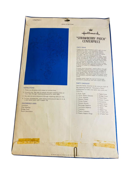 Vintage Hallmark Strawberry Patch Centerpiece 30 Inches Honeycomb