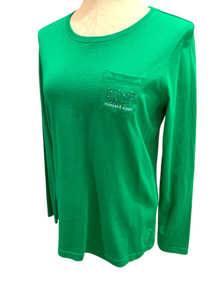 Medium Vineyard Vines Womens Holiday 2015 Green Long Sleeve Tshirt