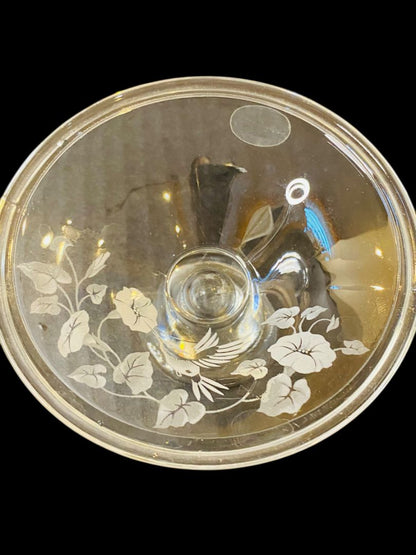 Vintage Avon Crystal Hummingbird Flower Taper Candlestick 2.5"h