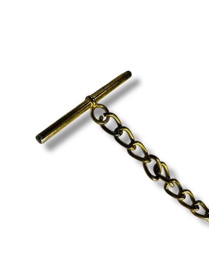 Vintage Toggle Button Chain 8" Goldtone