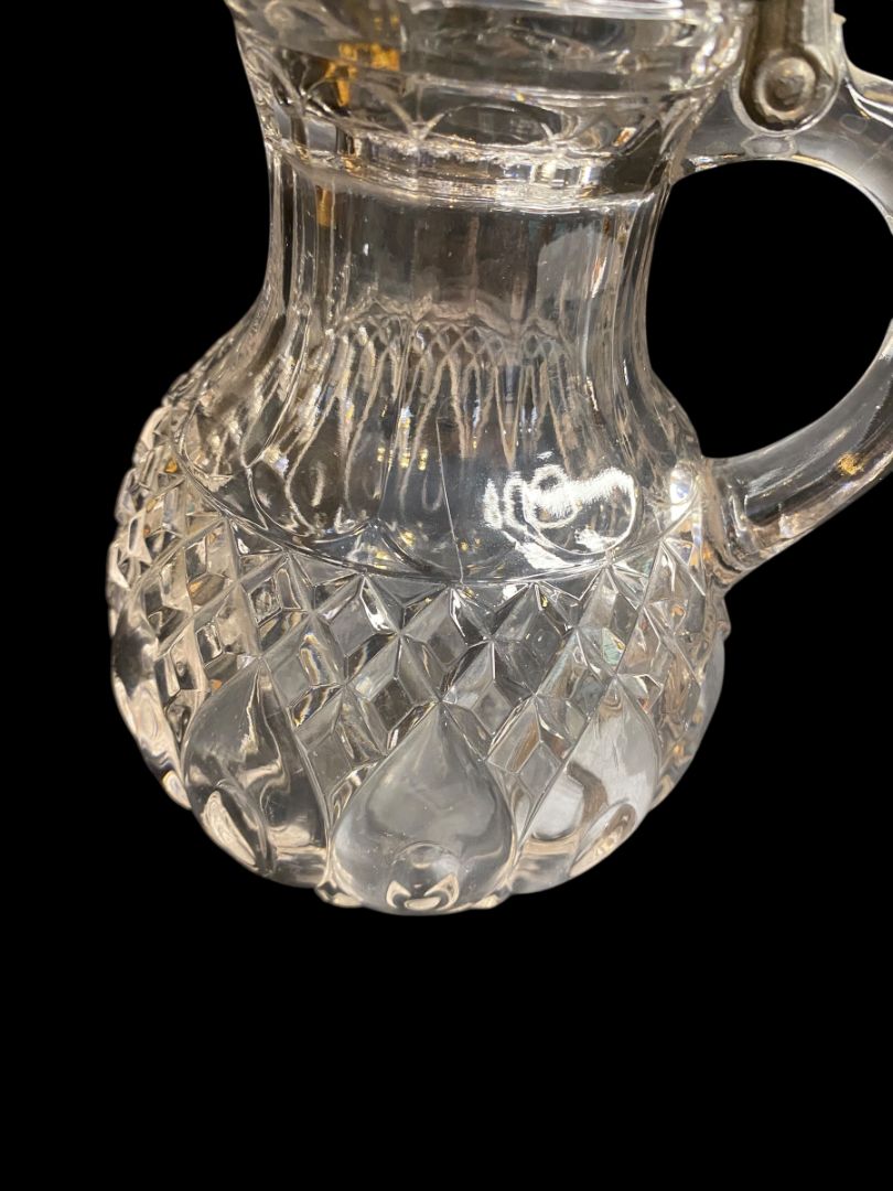 Victorian Style Pattern Glass Syrup Pitcher Vintage Creamer 6.5"