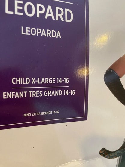 Size XL Leopard Child Costume Girls #53020 Dress Headband Glovettes Detachable Tail