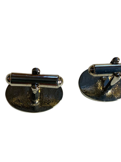 Silvertone BulletBack Cuff Links Oval 20mm Cufflinks