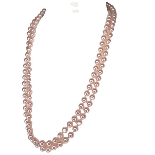 Light Pink Strand of Faux Pearls 54.5" Lobster Clasp