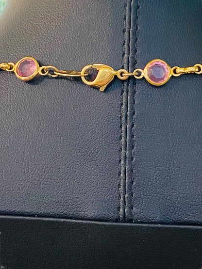 Goldtone Pink Signed Avon 22.5" Necklace Lobster Clasp