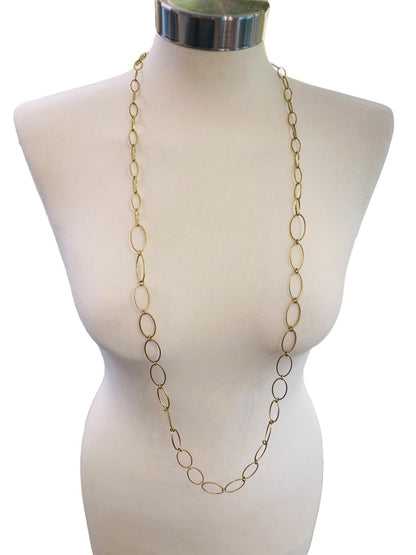 Goldtone Signed Alfani Link Necklace Lightweight Lobster Clasp 44"L