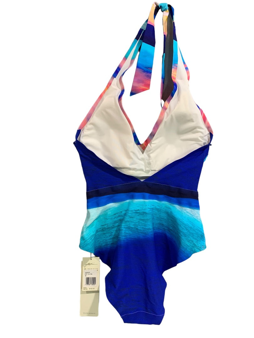 Size 6 Gottex Women's Halter Style New Sunrise Swimsuit Blue Pink