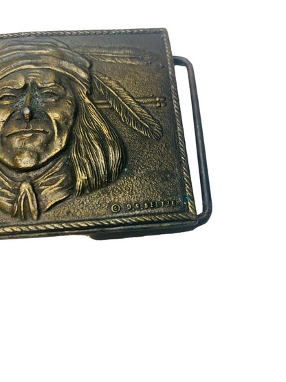 Tiffany Studio Geronimo Native American Belt Buckle 1904 St Louis Exposition Seltzer Brass