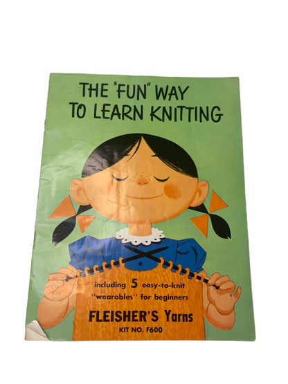 Vintage Paperback The "Fun" Way to Learn Knitting Kit No. F600 Fleisher's