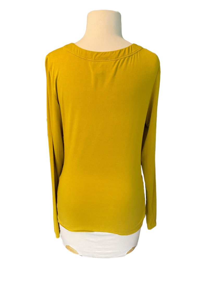 Size Medium Saturday Sunday Mustard Yellow Wrap Style Shirt Blouse Long Sleeve Anthropologie