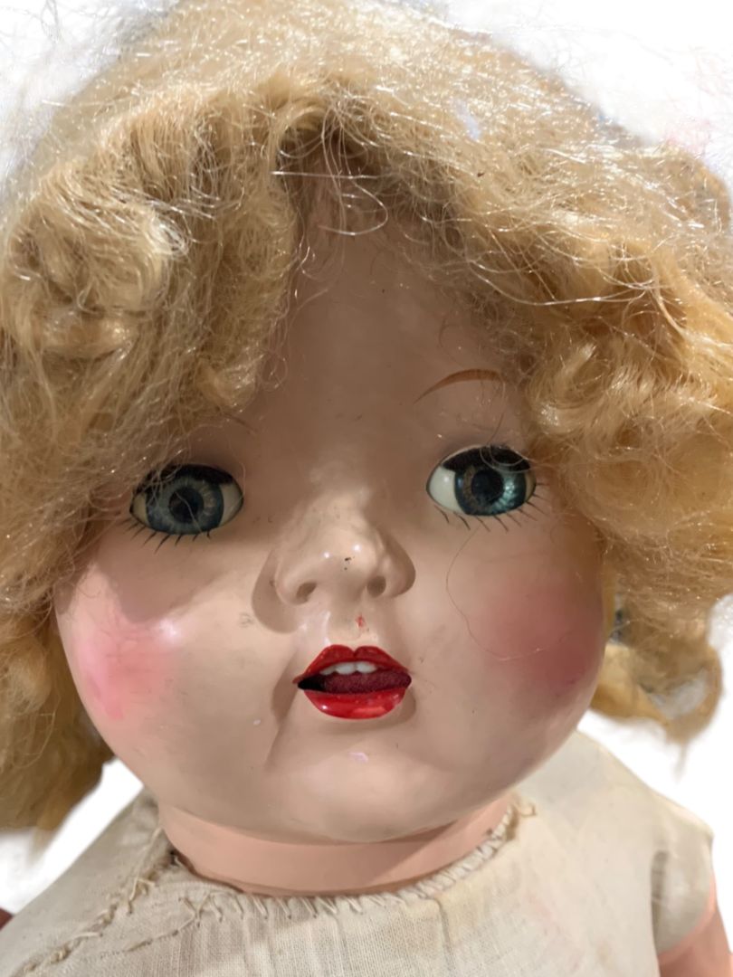 Vintage 1940s Salvage Doll Baby 27" Open Close Eyes Crier Soft Body Haunted Spirit