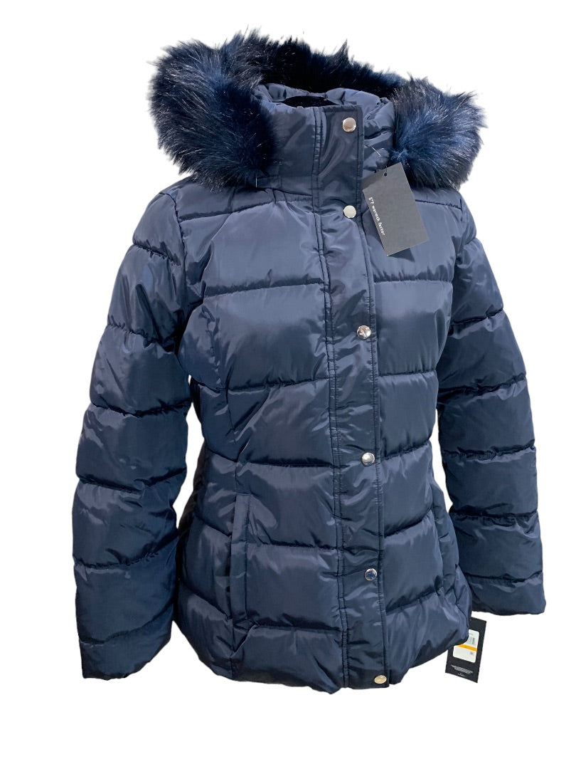 Small Tommy Hilfiger Navy Detatchable Hood Winter Coat 5 Degree Warmth