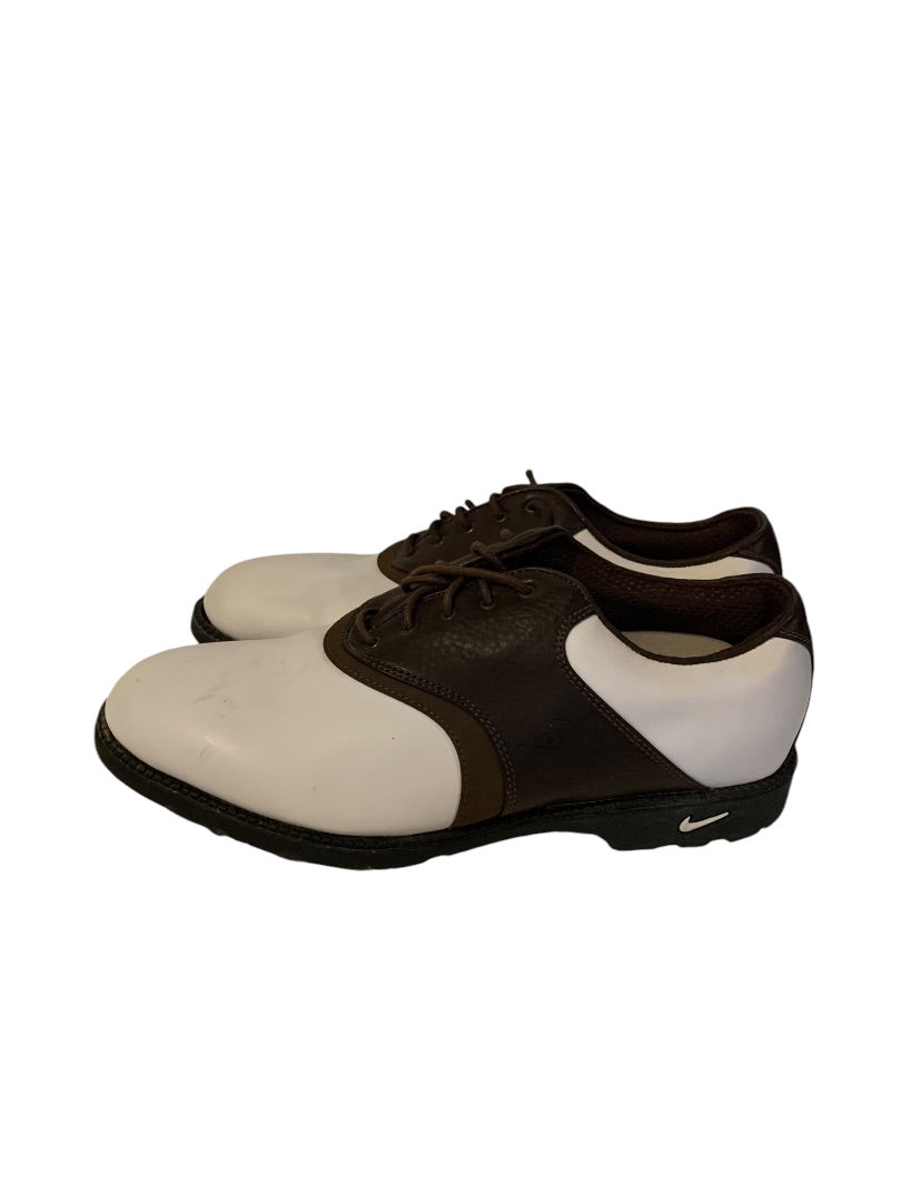 Size 7.5 Nike Golf Mens Waverly Last Cleats Lace Up Brown White Oxford Style