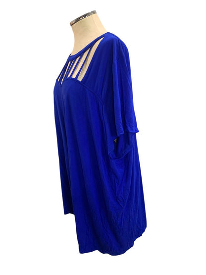 4X Torrid Super Soft Knits Womens Royal Blue Tshirt Cutout Neckline