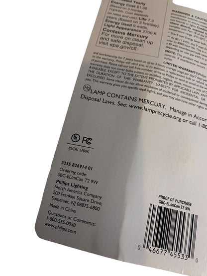 Philips Energy Saver Bulb 9w Soft White E12 Candelabra Decorative  New