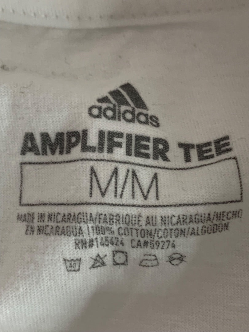 Medium Adidas Mens New White Logo Tshirt Basic Short Sleeve ED9606