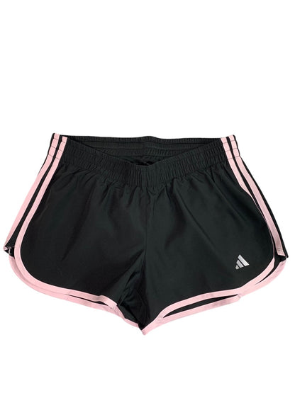 Medium Adidas Womens New Black Pink Running Shorts Lined IB3772