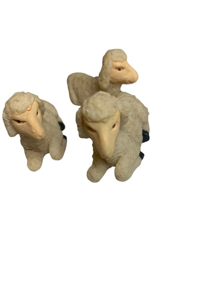 Nativity Resin Figurines Christmas Three Sheep 1.2 x 2 Inches Laying