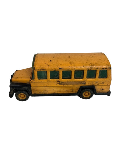 1980 Buddy L Corp School Bus Toy Pressed Steel 6.5 Inch Distressed Salvage