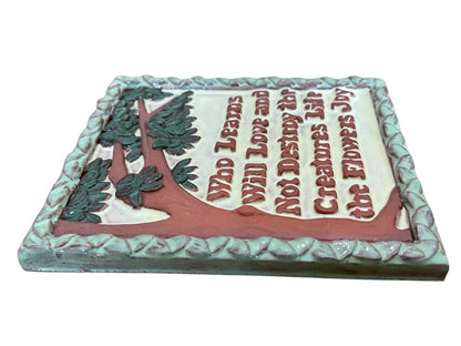 Whispering Hill Studio Henry Mercer Saying Who Learns Will Love Wall Hanging