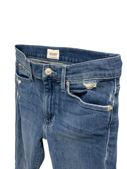 Size 24 Hudson Blair High Rise Straight Crop Jeans Stretch Denim