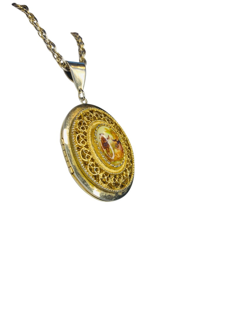 Victorian Style Pendant Necklace Locket Personalized "Ruth"