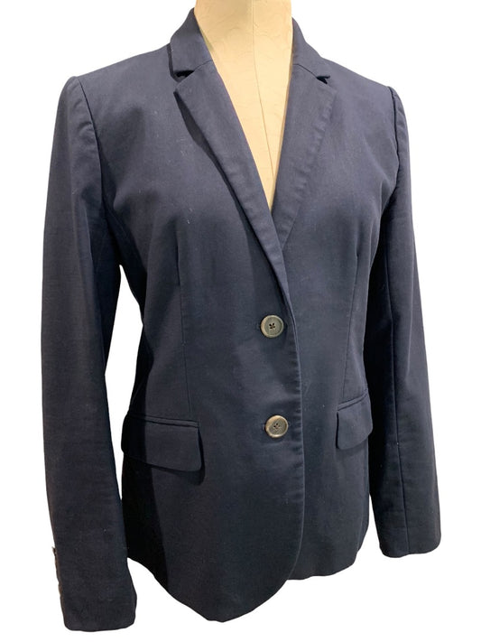 Size 8 J.Crew Womens Navy Blue Schoolboy Cotton Blazer Style 21324